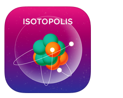 Image of an isotope on a button from the app store